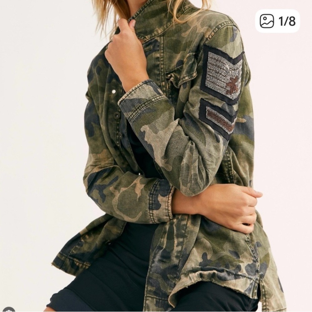 FREE PEOPLE camo utility jacket